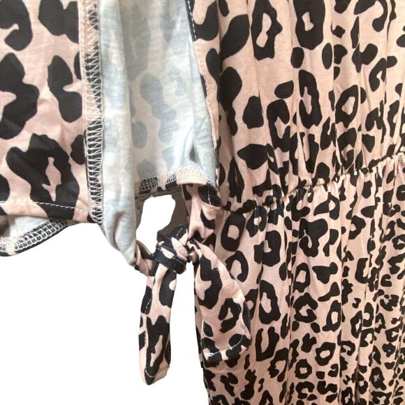 Leopard Jumpsuit Plus Size 2X Black Pink Leopard Stretch Jersey NWOT - Picture 8 of 12
